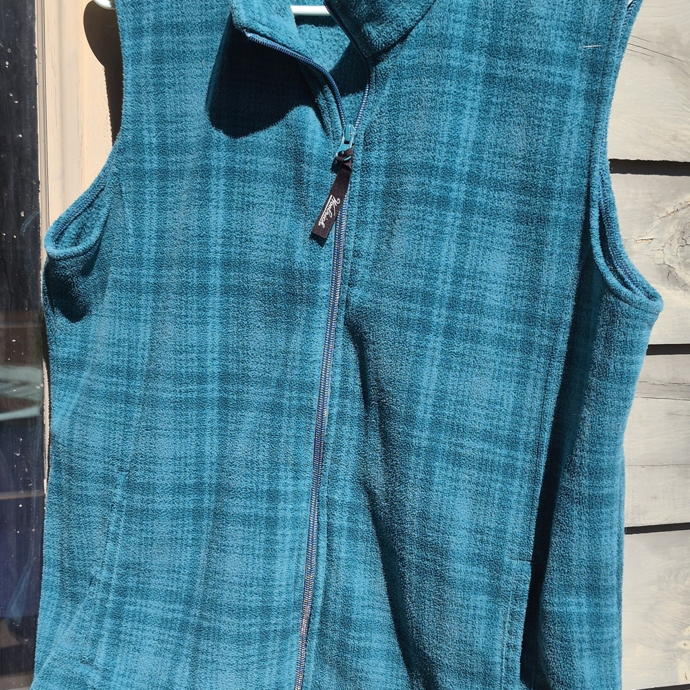 Teal Zip-Up Sleeveless Fleece Vest Woolrich